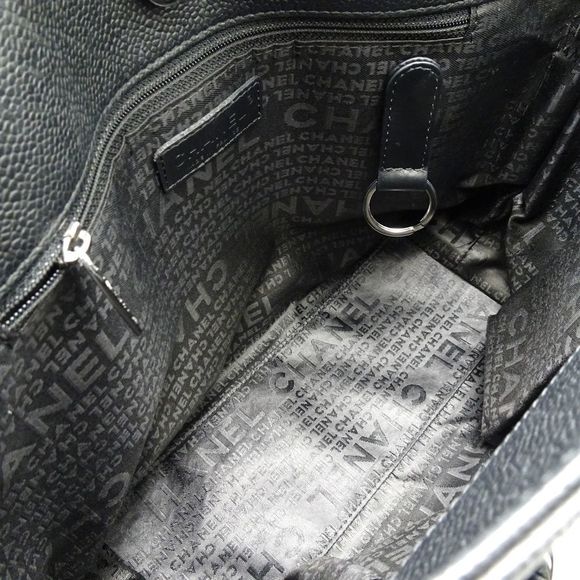 Chanel Chocolate Bar Tote Bag Soft Caviar Skin Black - Picture 6 of 7